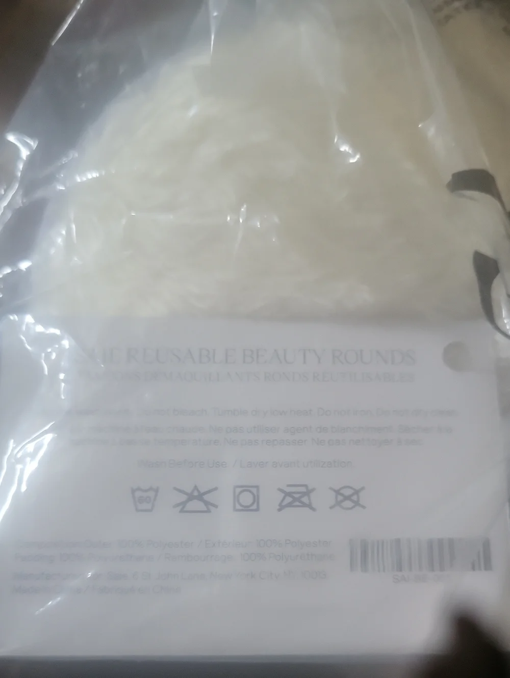 Saie Bagged Three Beauty Rounds Washable For Makeup Etc